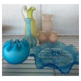 Colored Glass Vases and Bowls