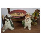 Holiday Figurines, Plates, and Coral Decorations