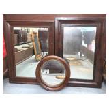 Three Framed Wall Mirrors