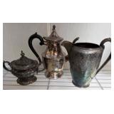 Three-Piece Silver-Plated Tea Service Set