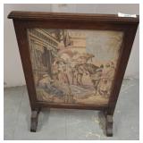 Wood-Framed Tapestry Fireplace Screen