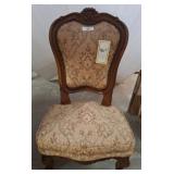 Carved Wood Chair With Upholstered Seat