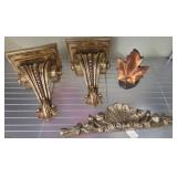 12" Gold-Tone Wall Sconces and Decor