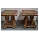 Ornate Giltwood Side Tables, 24x23x22