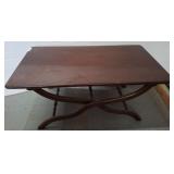 Rectangular Wooden Table with Curved Base