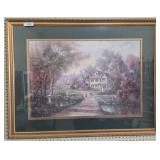 Framed Landscape Print With Gold-Tone Frame