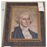 George Washington Framed Portrait in Ornate Gold F