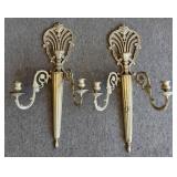 Brass Wall Sconces With 2 Arms, 24in