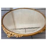 15in Round Gilt Mirror Plateau Stand