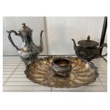 Reed & Barton Silver-Plated Tea Set with Tray