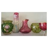 Glassware with Enamel and Gilt Accents