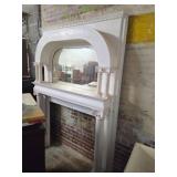 Painted Wood Mantelpiece with Mirror Inset