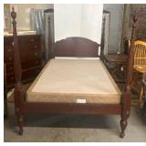 Mahogany Four-Poster Bed Frame, 52in Width