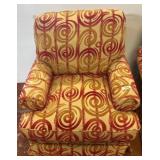 Upholstered Armchair with Spiral Pattern Design