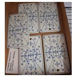6 Blue and White Porcelain Tags