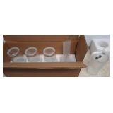 Ribbed Glass Tumblers with Straw Lid