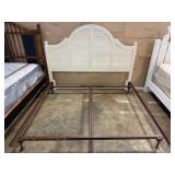King-Sized Shutter Headboard and Metal Bed Frame