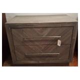 Two-Drawer Wood Veneer Nightstand, 30x17x24