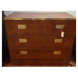 Campaign-Style Wood Chest with Brass Accents