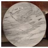 Round Marble Lazy Susan with Wood Base, 24x24