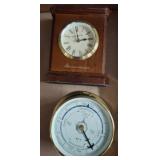 Wood Table Clock and Brass Tide Indicator
