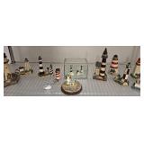 Painted Lighthouse Figurines