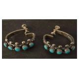 Sterling Silver Turquoise Screw-Back Earrings