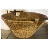 Woven Seagrass Basket with Metal Handles