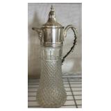 Cut Glass and Silver-Plated Claret Jug