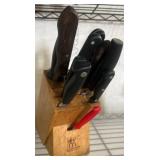 J.A. Henckels Knife Set with Wood Block