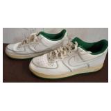 Nike Air Force 1 Low Sneakers, White/Green, Size 1