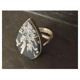 Sterling Silver Chrysanthemum Stone Ring