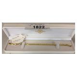 10k Gold Figaro Chain Bracelet, Italy, 2.9g