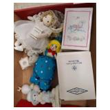 Box Lot With Precious Moments Figurine and Dolls