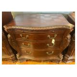 Carved Wood Chest with Brass Hardware