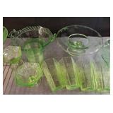 Green Depression Glass Tableware