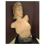 Painted Bust Sculpture with 