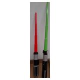Toy Lightsabers With Red and Green Blades
