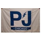 PJ Chicago Flag With Blue Text