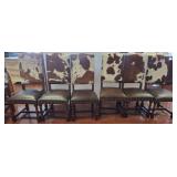 Six Cowhide and Leather Type Dining Chairs