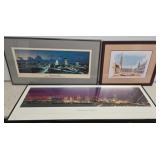 Three Framed Cityscape Prints