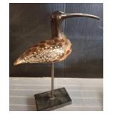 Hand-Painted Wooden Shorebird Sculpture