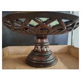Metal Pedestal Bowl With Openwork Design