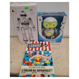 Two Toy Robots and a Justice League Gift Set