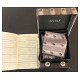 Silk Tie and Cufflinks Set with Address Book