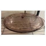 Pink Depression Glass Covered Serving Dish