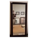 Rectangular Wall Mirror with Dark Wood Frame rm4