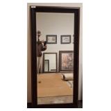 Rectangular Wall Mirror with Dark Wood Frame rm4