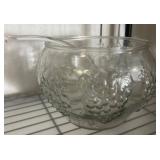 Glass Punch Bowl Set with Ladle and Cups