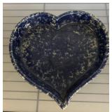 Heart-Shaped Blue Ceramic Dish